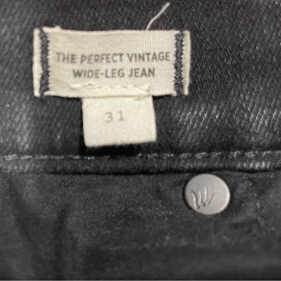 The Perfect Vintage Wide-Leg Jean, Size 31 Black Rinse Wash - Picture 3 of 5